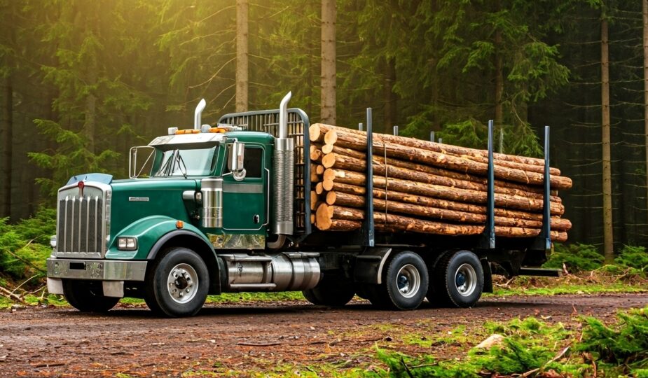 camion de grumes de bois en Alsace