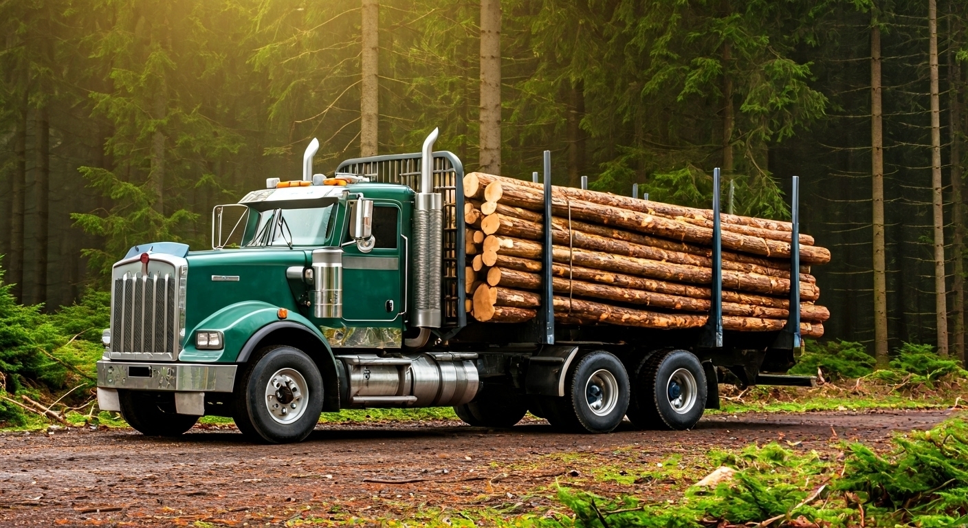 camion de grumes de bois en Alsace