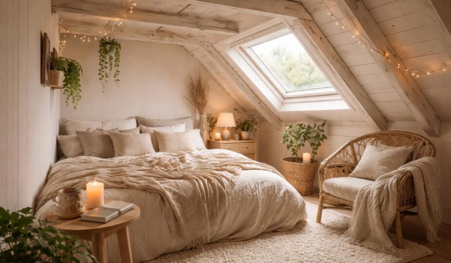 découvrez comment créer une ambiance cocooning chaleureuse et confortable dans une chambre mansardée compacte grâce à nos astuces déco et choix de matériaux adaptés.