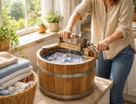 découvrez comment économiser de l'énergie grâce à une machine à laver manuelle fonctionnant sans électricité, idéale pour un lavage écologique et économique.