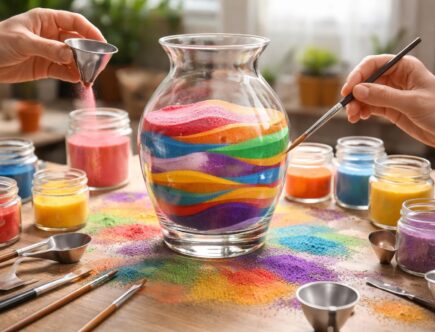 découvrez comment décorer un vase avec du sable coloré grâce à nos conseils et techniques simples pour créer des compositions artistiques uniques et magnifiques.