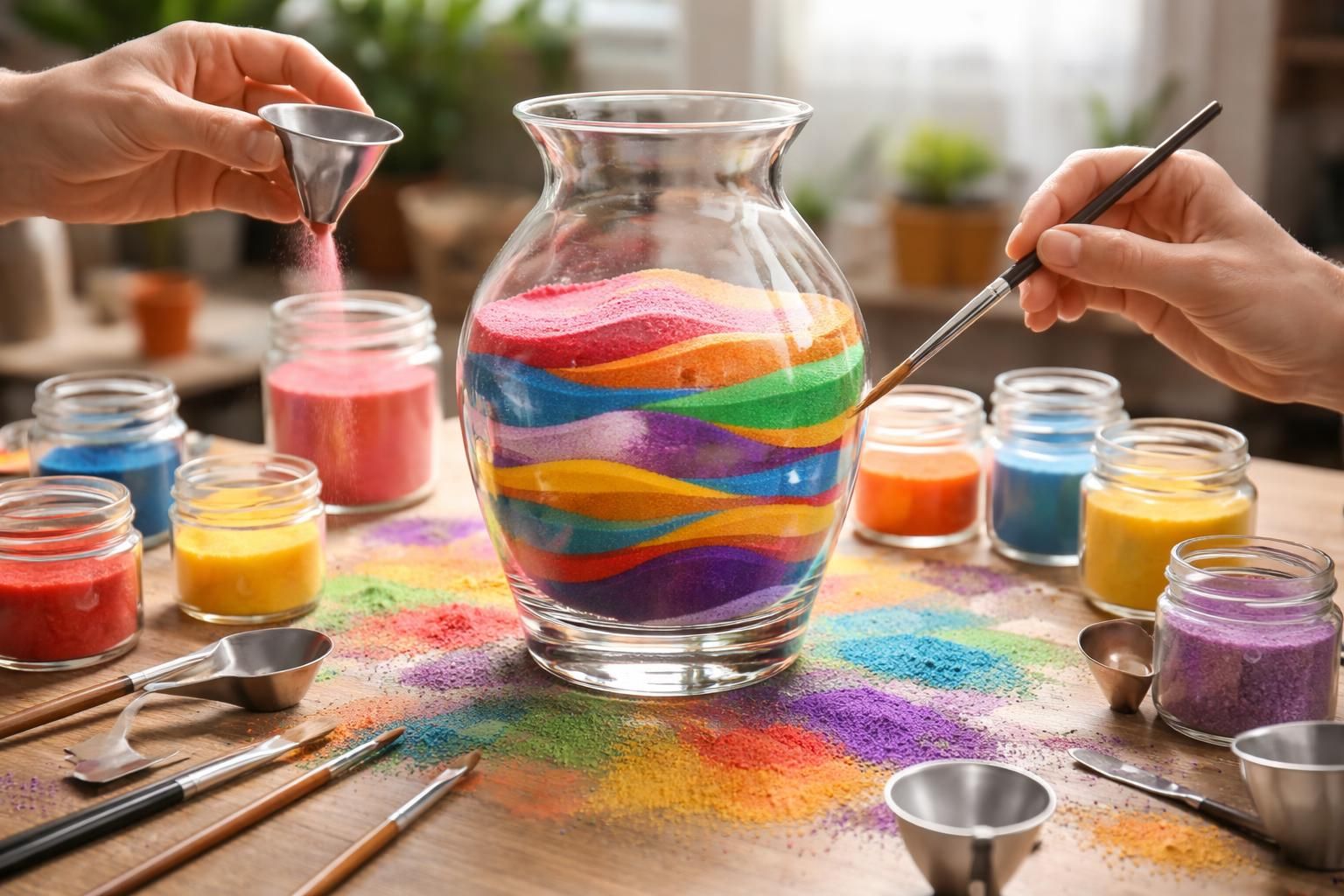 découvrez comment décorer un vase avec du sable coloré grâce à nos conseils et techniques simples pour créer des compositions artistiques uniques et magnifiques.