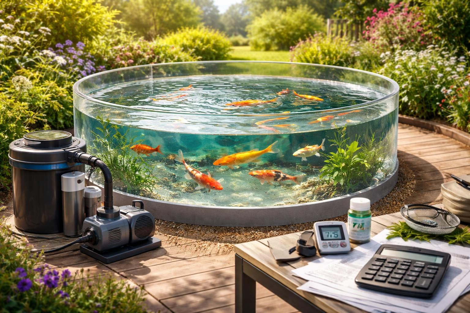 découvrez quel budget prévoir pour installer un bassin hors sol dédié aux poissons, incluant les coûts de matériel, installation et entretien.