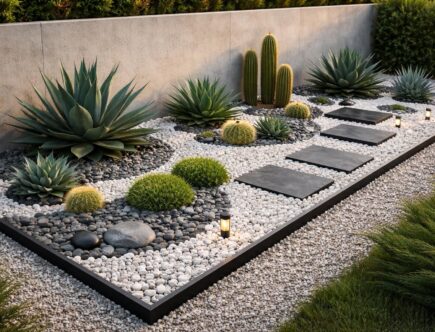 découvrez des idées créatives pour aménager un parterre moderne avec des cailloux sans entretien, alliant esthétique et simplicité pour un jardin élégant toute l'année.