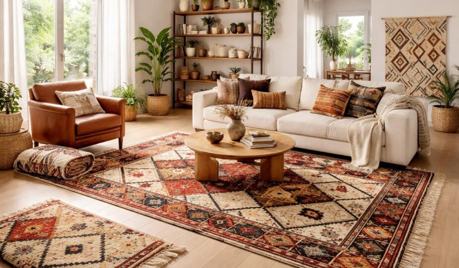 découvrez comment intégrer élégamment des tapis berbères de maison du monde dans votre salon pour une décoration authentique et chaleureuse.