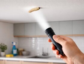 découvrez les étapes à suivre et les solutions efficaces si vous trouvez une larve au plafond de votre cuisine pour assurer une maison propre et saine.