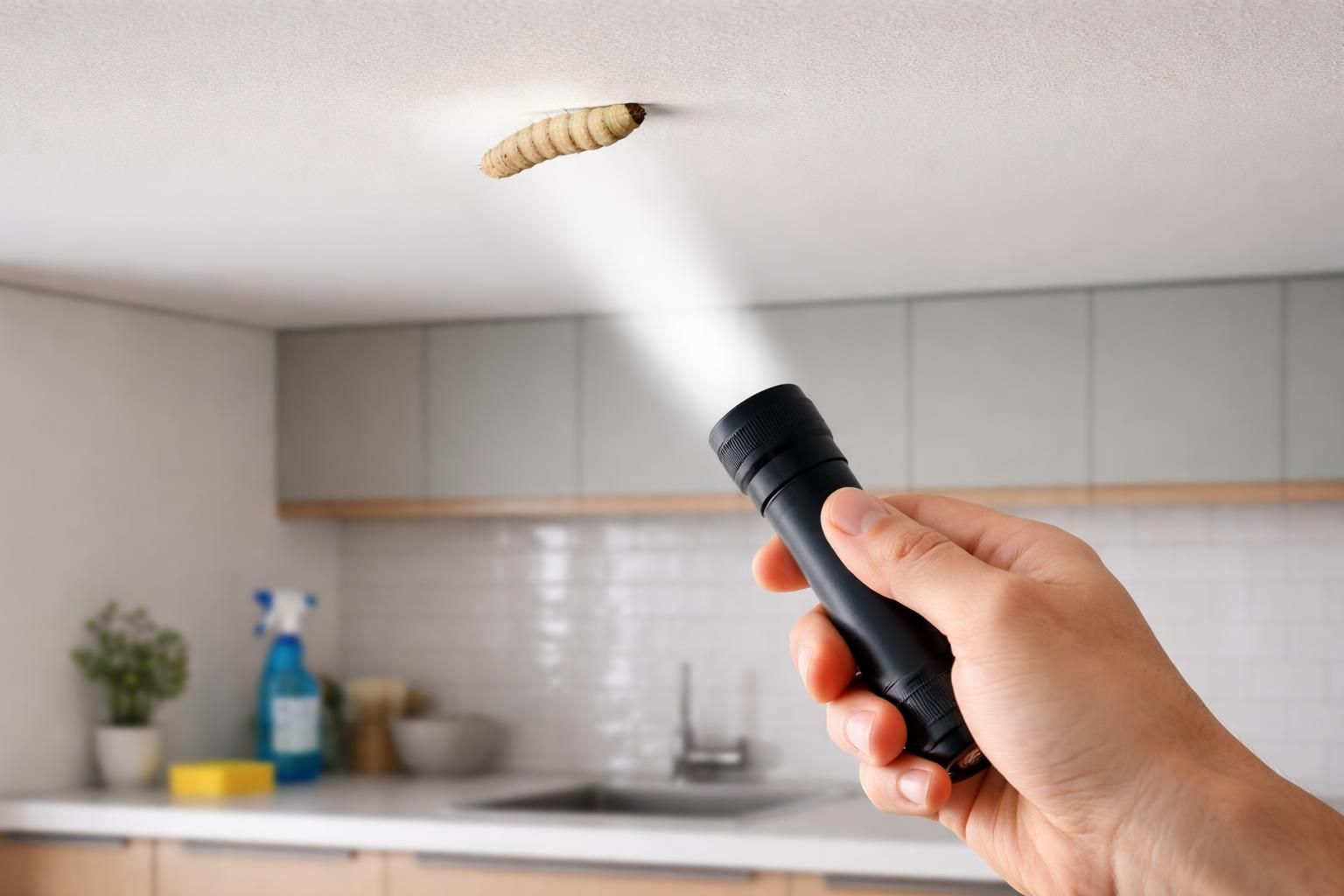 découvrez les étapes à suivre et les solutions efficaces si vous trouvez une larve au plafond de votre cuisine pour assurer une maison propre et saine.