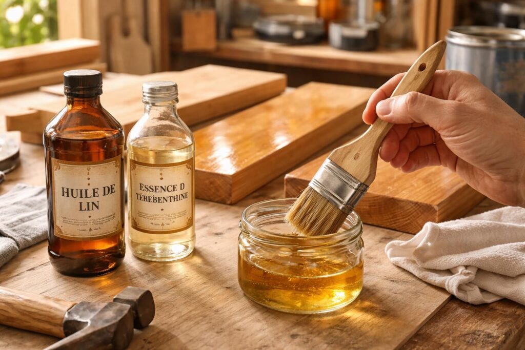explorez comment le mélange d'huile de lin et d'essence de térébenthine peut améliorer vos projets de bricolage grâce à ses propriétés nourrissantes et protectrices.
