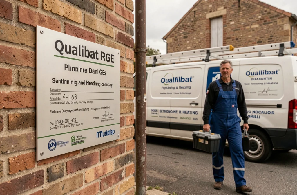 Plaque de certification Qualibat RGE d'une entreprise de plomberie et chauffage en Haute-Garonne